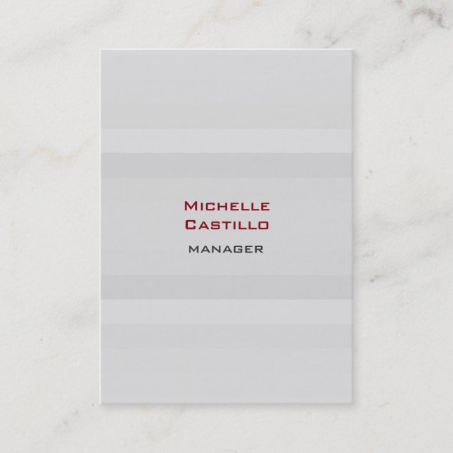 Chubby Vertical Gray Plain Modern Professional Business Card (Front)