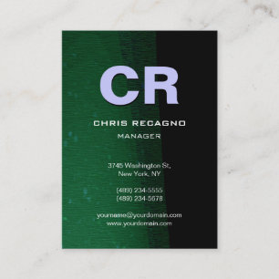 Chubby Vertical Green Black Pattern Business Card