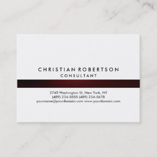 Chubby White Plain Modern Consultant Business Card