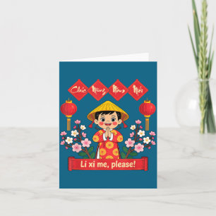 Chuc Mung Nam Moi 2026 Girl Vietnamese Lunar New Y Card