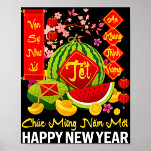 Chuc Mung Nam Moi Happy Lunar New Year Vietnamese Poster