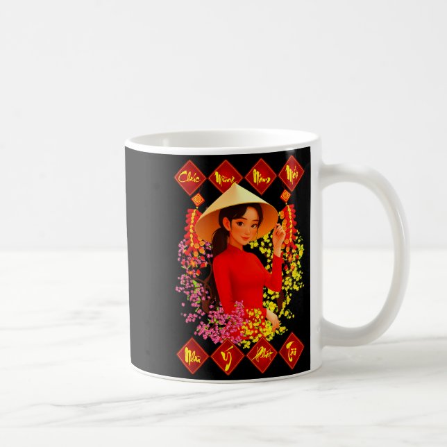 Chuc Mung Nam Moi Tet Binh Ngo 2026 Vietnamese Gir Coffee Mug (Right)