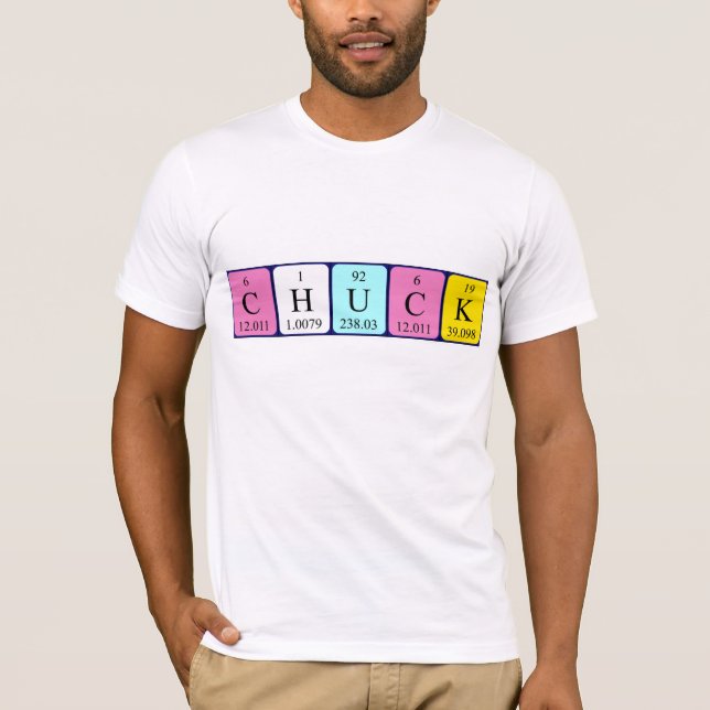 Chuck periodic table name shirt (Front)