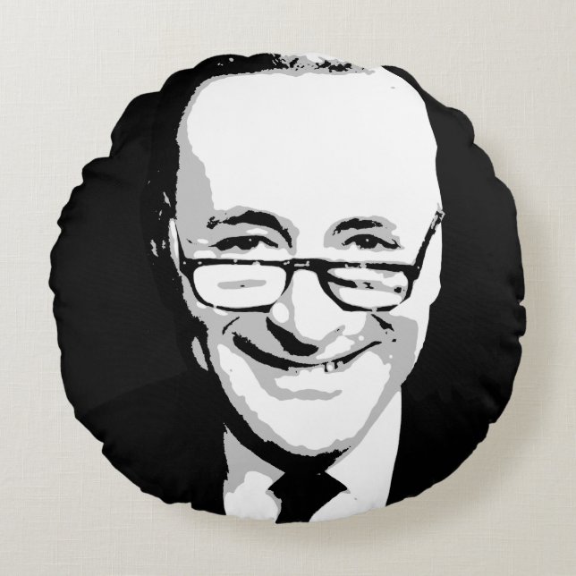 Chuck Schumer Face Round Pillow (Front)