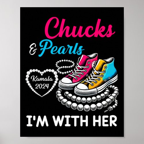 Chucks amp Pearls Childless Cat Ladies Im With  Poster