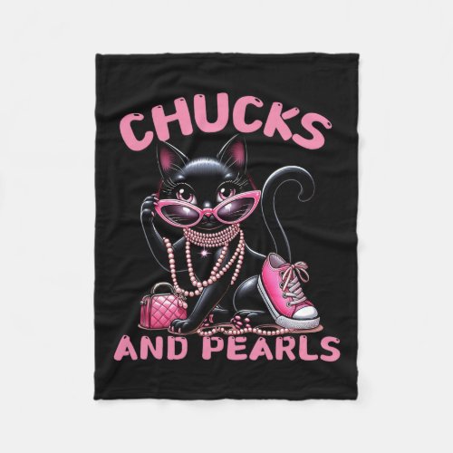 Chucks And Pearls Fashion  Fleece Blanket