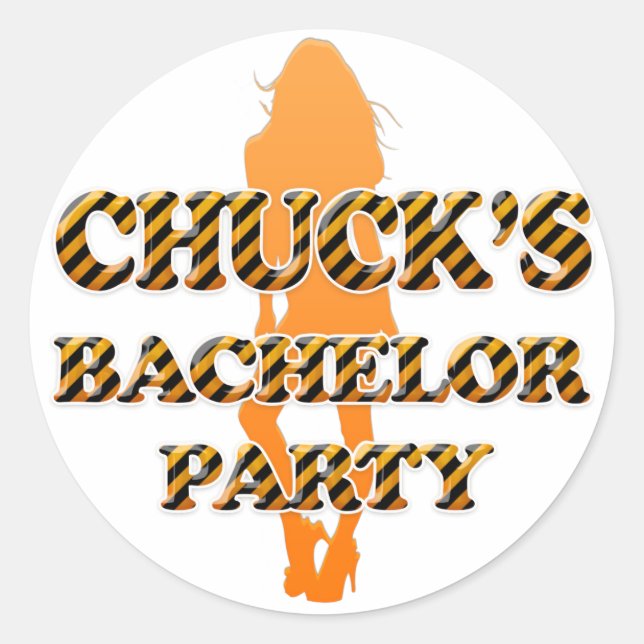 Chuck's Bachelor Party Classic Round Sticker (Front)
