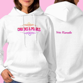 Chucks & Pearls Vote Kamala Hoodie