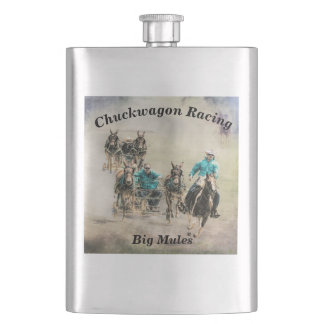 Chuckwagon Racing Big Mules Flask