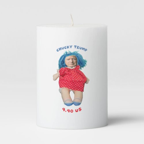 Chucky Donald Trump Doll Pillar Candle