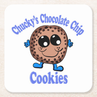 Chucky's Chocolate Chip Cookies Square Paper Coaster