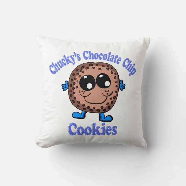 Chucky's Chocolate Chip Cookies Throw Pillow (Front)