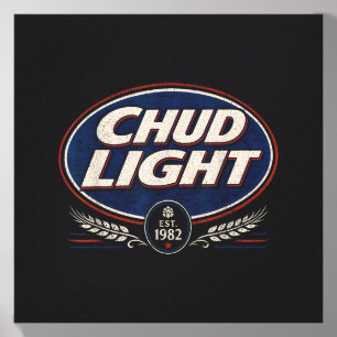 Chud Light Funny Parody Beer Style Humor Vintage Canvas Photo Tile