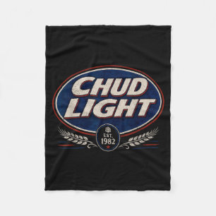 Chud Light Funny Parody Beer Style Humor Vintage Fleece Blanket
