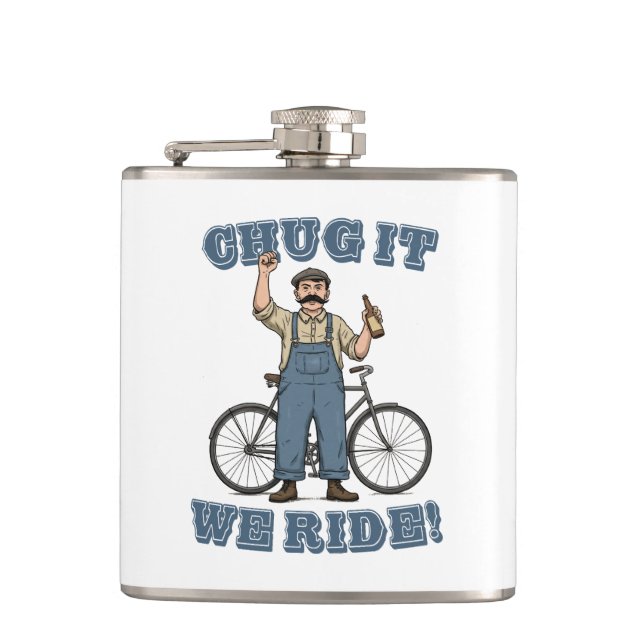Chug It We Ride Cycling Flask (Front)