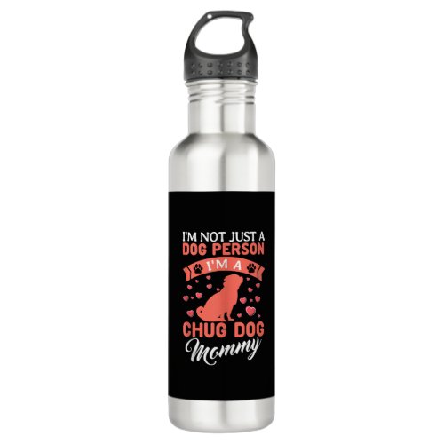 Chug Mom Dog Owner Pughuahua Lover Fur Parent Moth Stainless Steel Water Bottle