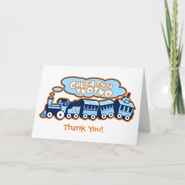 Chuga Chuga Two Two! Letterpress Thank You Card (Front)