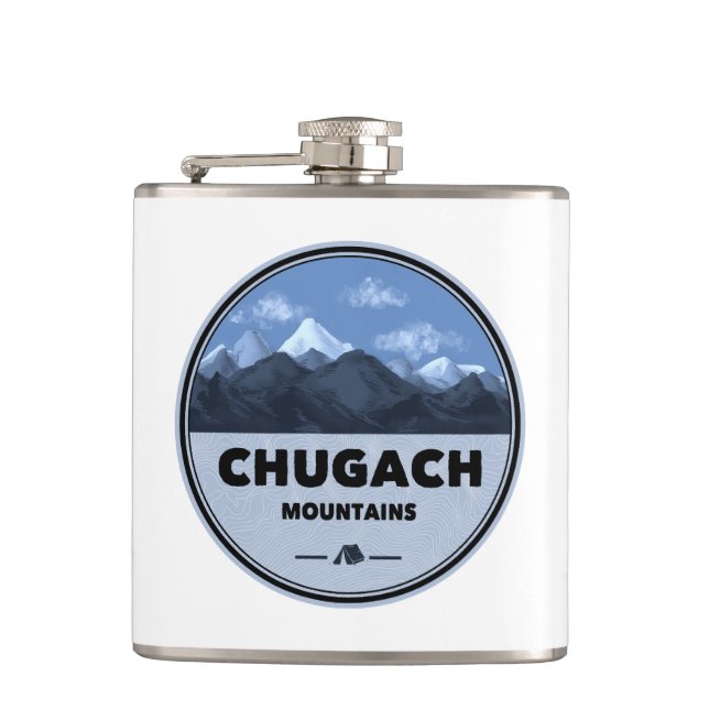Chugach Mountains Alaska Camping Flask (Front)