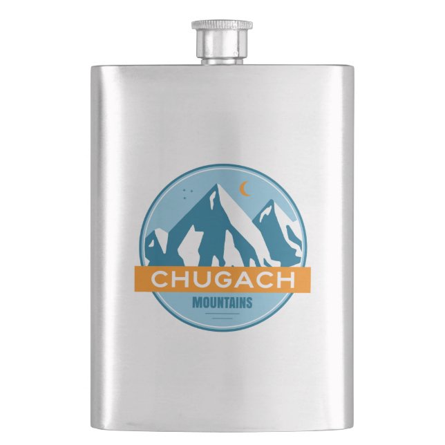 Chugach Mountains Alaska Flask (Front)