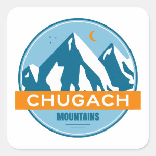 Chugach Mountains Alaska Square Sticker