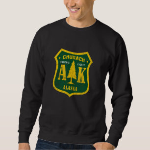 Chugach National Forest Alaska Shield Retro Vintag Sweatshirt