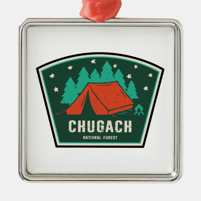 Chugach National Forest Camping Metal Ornament (Front)