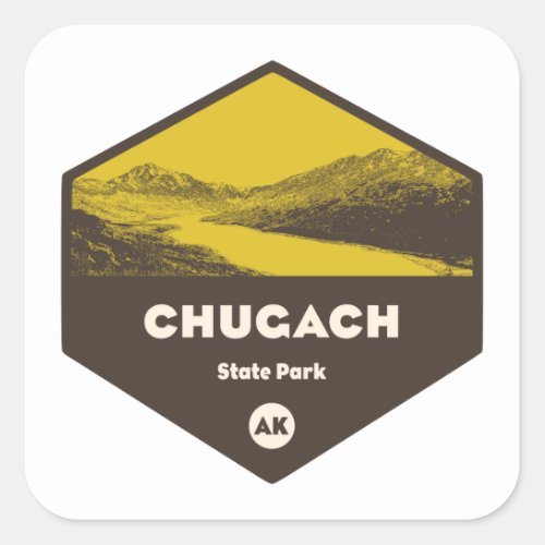 Chugach State Park Alaska Square Sticker