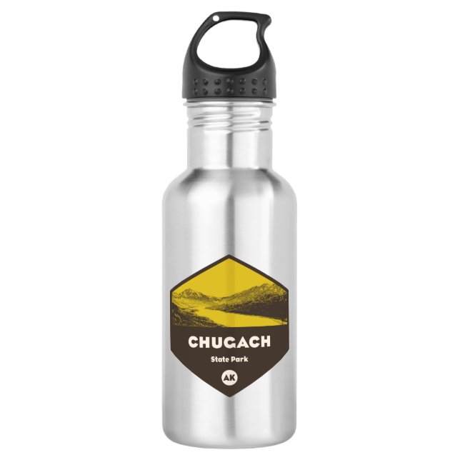 Chugach State Park, Alaska Stainless Steel Water Bottle (Front)