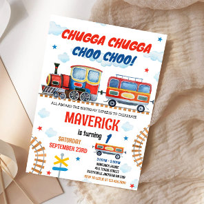 Chugga Cho Train Kids Boy Birthday Invitation