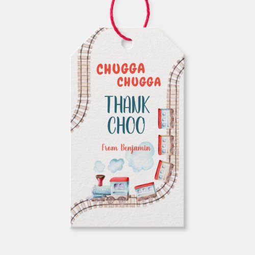 Chugga Choo Boy Vintage Train Birthday Gift Tags