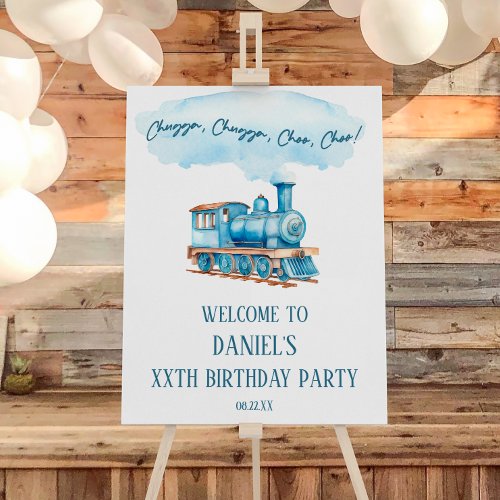 Chugga Choo Choo Train Birthday Party Welcome Sign