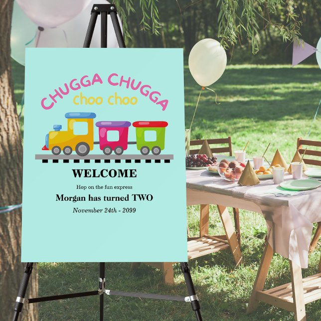 Chugga Choo Train Themed Cartoon 2nd Birthday  Foam Board (Creator Uploaded)