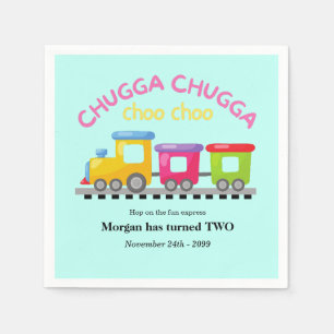 Chugga Choo Train Themed Cartoon 2nd Birthday Napkins