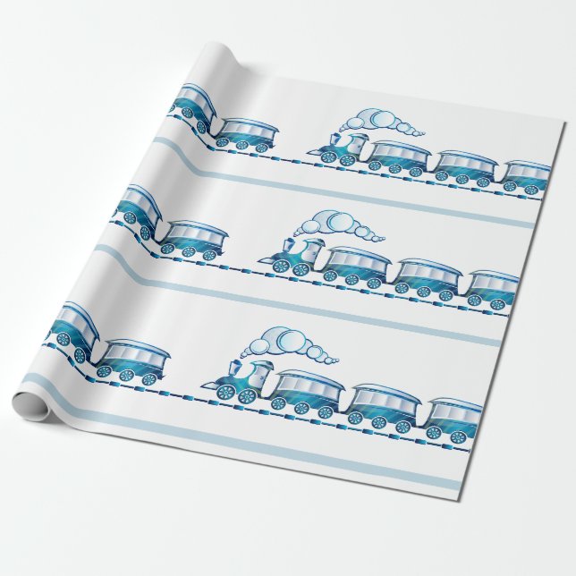 Chugga Chugga Choo Choo Baby Wrapping Paper (Unrolled)