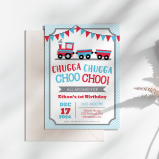 Chugga Chugga Choo Choo Birthday Party Invitation