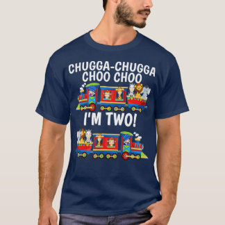 Chugga Chugga Choo Choo I'm 2 Trains Birthday For T-Shirt