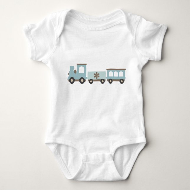 Chugga Chugga Choo Choo in Blue Baby Bodysuit (Front)