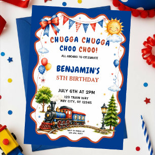 Chugga Chugga Choo Choo Train Birthday Party Invitation