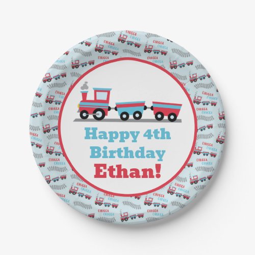 Chugga Chugga Choo Choo Train Birthday Plates