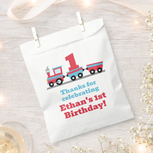 Chugga Chugga Choo Choo Train Party Favor Bags (Clipped)