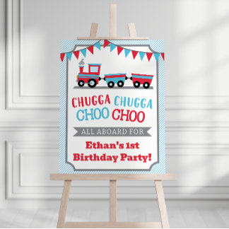 Chugga Chugga Choo Choo Train Party Sign