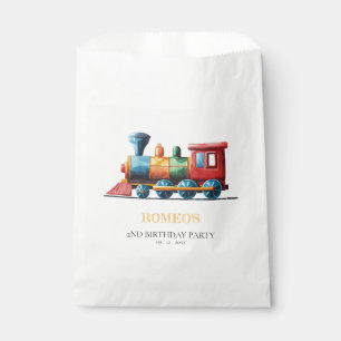 Chugga Chugga Choo Choo Vintage Train 2nd Birthday Favor Bag