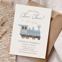 Chugga Chugga Choo Choo Vintage Train 2nd Birthday Invitation