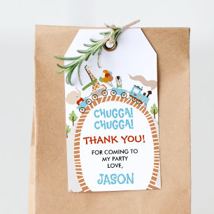 Chugga Chugga Train Birthday Thank You Card Gift Tags