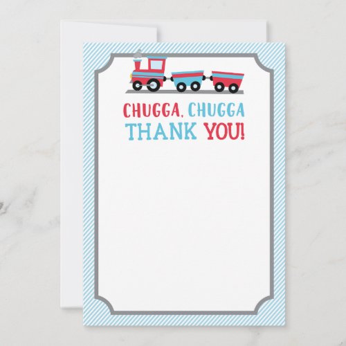 Chugga Chugga Train Party Thank You Card