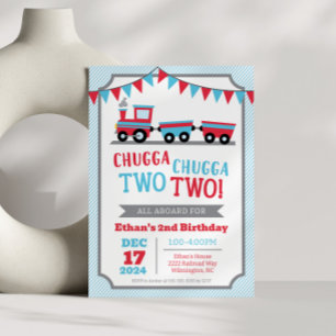Chugga Chugga Two Two 2nd Birthday Invitation