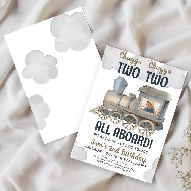 Chugga Chugga Two Two 2nd Birthday Invitation (Creator Uploaded)