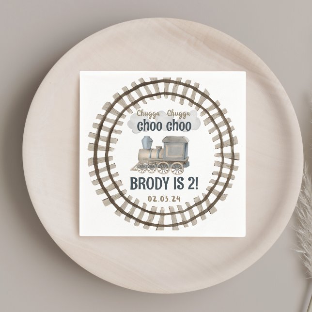 Chugga Chugga Two Two 2nd Birthday Napkins (Creator Uploaded)