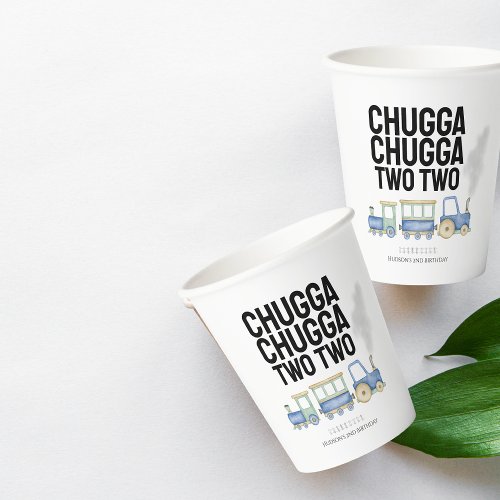 Chugga Chugga Two Two  2nd Birthday  Paper Cups