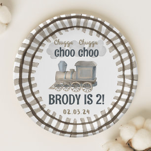 Chugga Chugga Two Two 2nd Birthday Paper Plates
